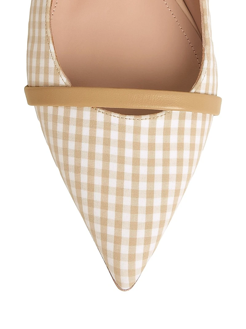 Maureen Gingham Cotton Flat Mules