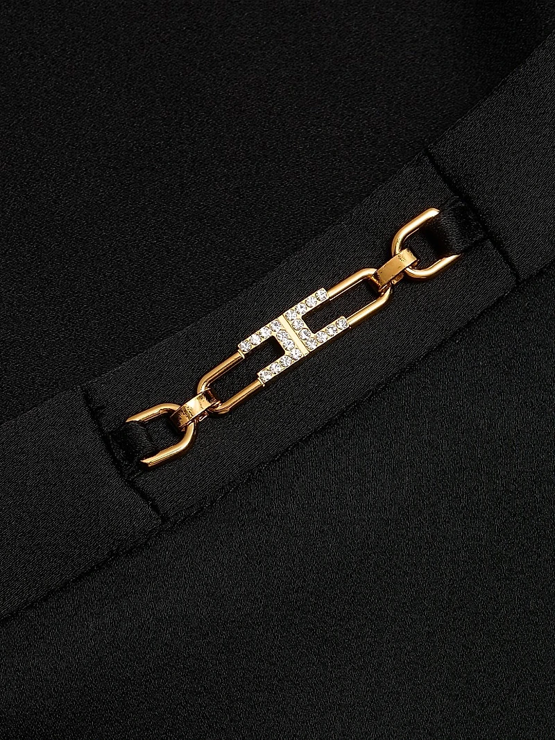 Jewel-Detailed Satin Crêpe Maxi Skirt