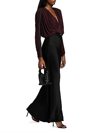 Jewel-Detailed Satin Crêpe Maxi Skirt