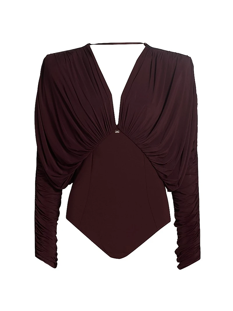 Draped Stretch Jersey Bodysuit
