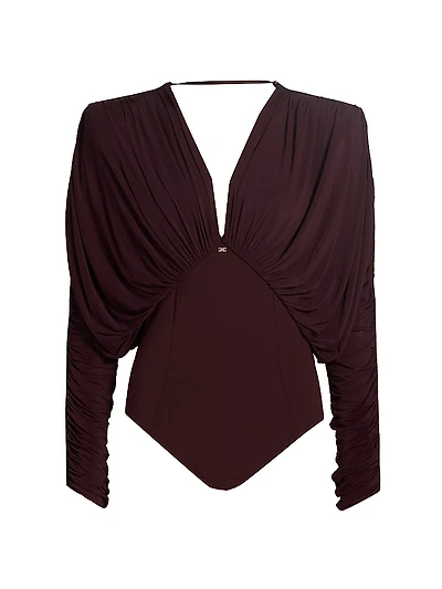 Draped Stretch Jersey Bodysuit