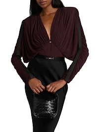 Draped Stretch Jersey Bodysuit