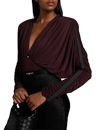 Draped Stretch Jersey Bodysuit