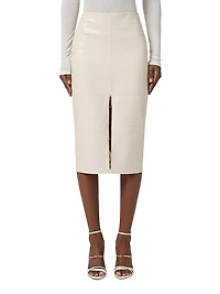 Crocodile Print Textured Skirt