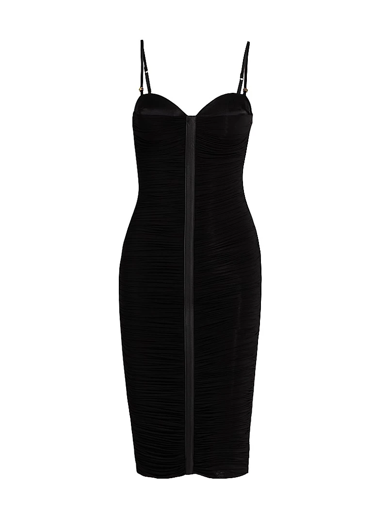 Draped Stretch-Jersey Cocktail Dress