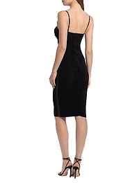 Draped Stretch-Jersey Cocktail Dress