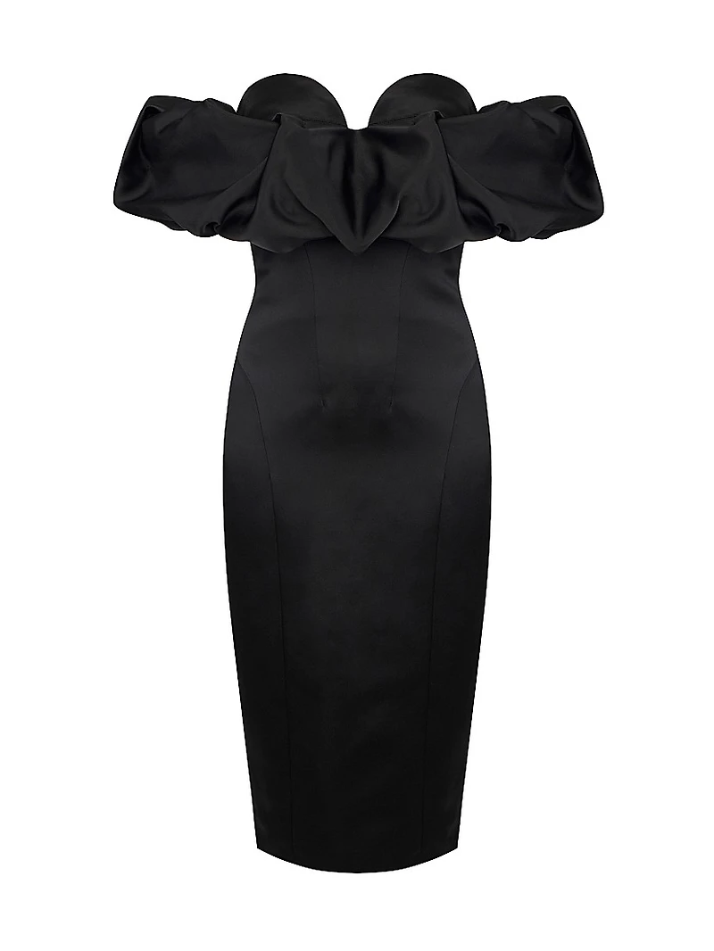 Duchess Satin 3D Cocktail Dress