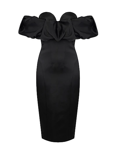 Duchess Satin 3D Cocktail Dress