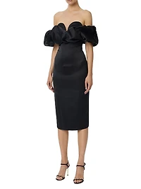 Duchess Satin 3D Cocktail Dress