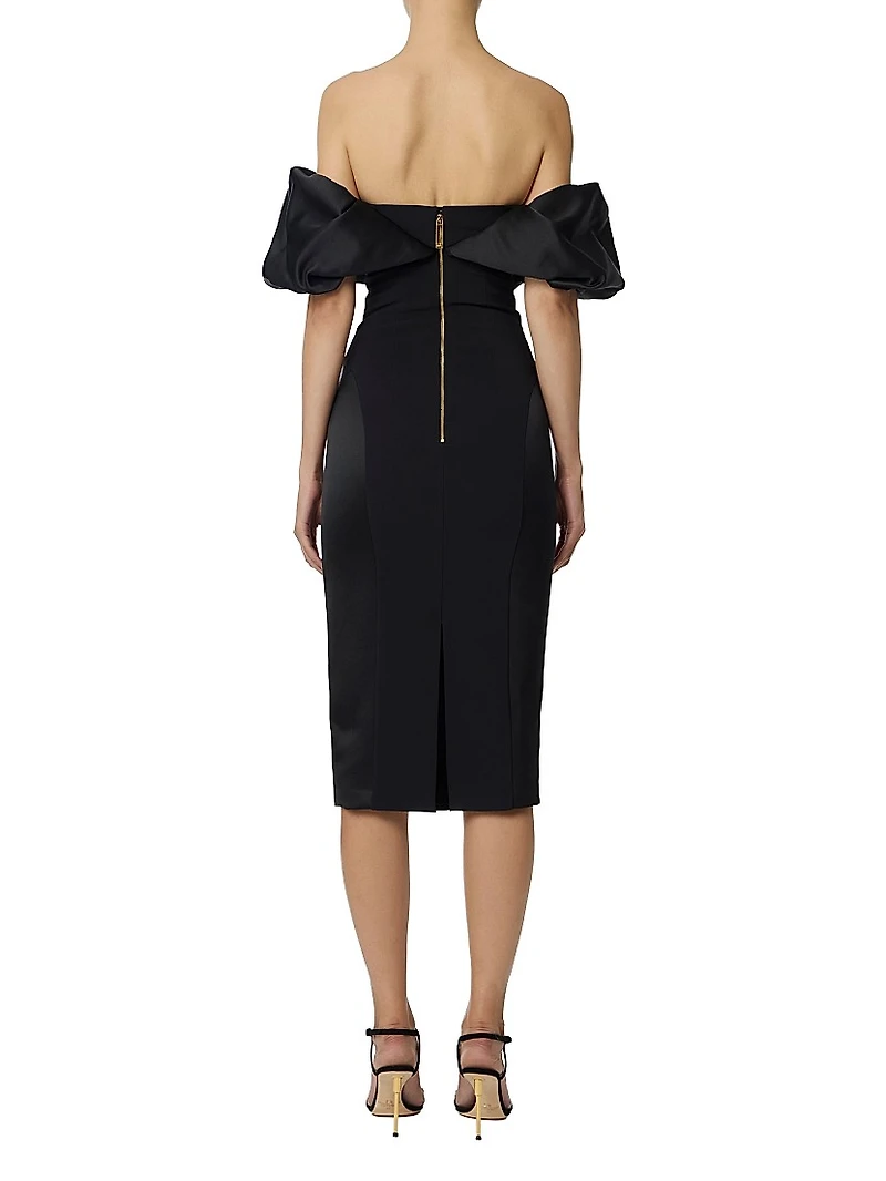 Duchess Satin 3D Cocktail Dress