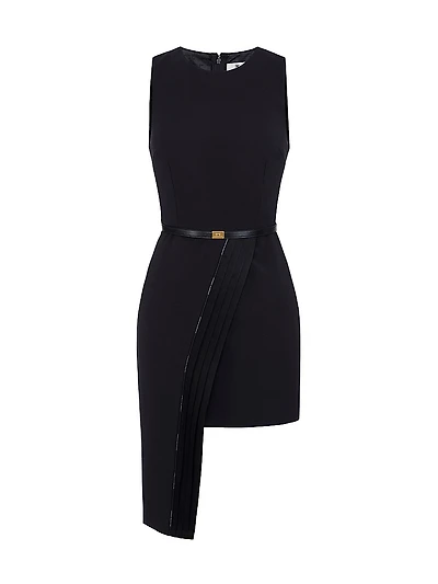 Crêpe Tuxedo Asymmetric Dress