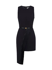 Crêpe Tuxedo Asymmetric Dress