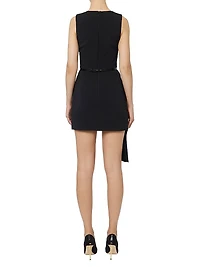 Crêpe Tuxedo Asymmetric Dress