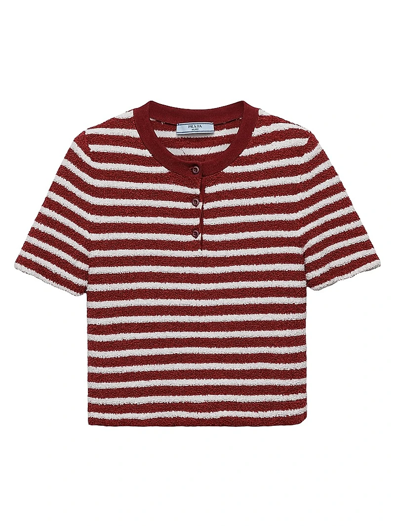 Cotton Bouclé Crew-Neck Sweater