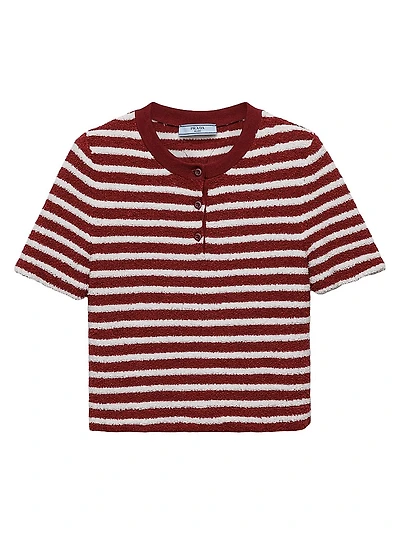 Cotton Bouclé Crew-Neck Sweater