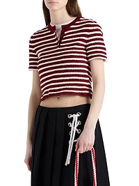 Cotton Bouclé Crew-Neck Sweater