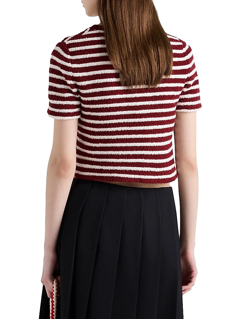 Cotton Bouclé Crew-Neck Sweater