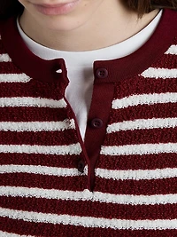 Cotton Bouclé Crew-Neck Sweater
