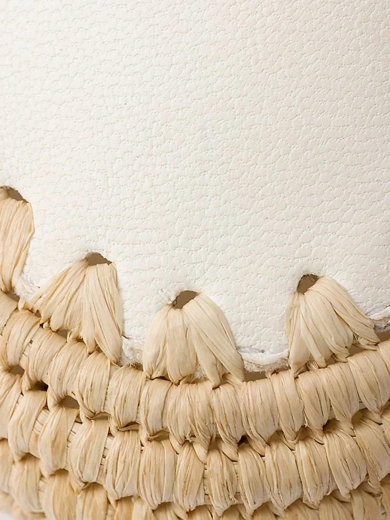 Nappa Leather and Raffia Ballerinas