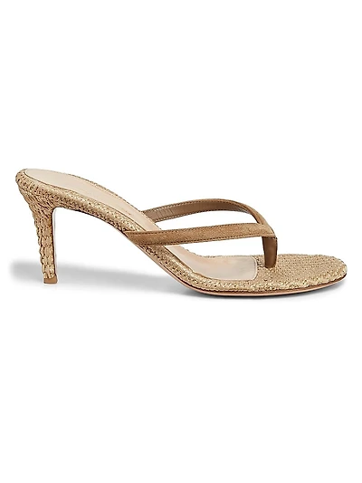 Calypso 80MM Suede & Raffia Sandals