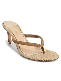 Calypso 80MM Suede & Raffia Sandals