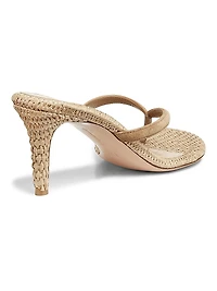 Calypso 80MM Suede & Raffia Sandals