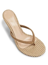 Calypso 80MM Suede & Raffia Sandals
