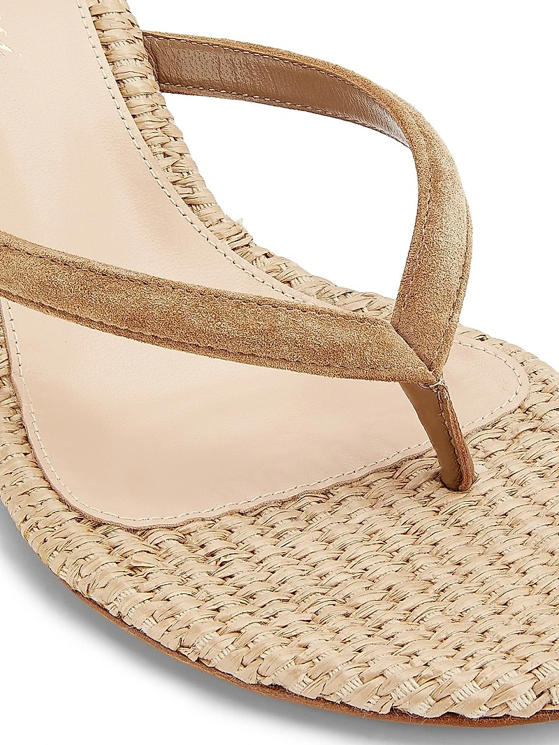 Calypso 80MM Suede & Raffia Sandals