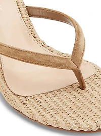 Calypso 80MM Suede & Raffia Sandals