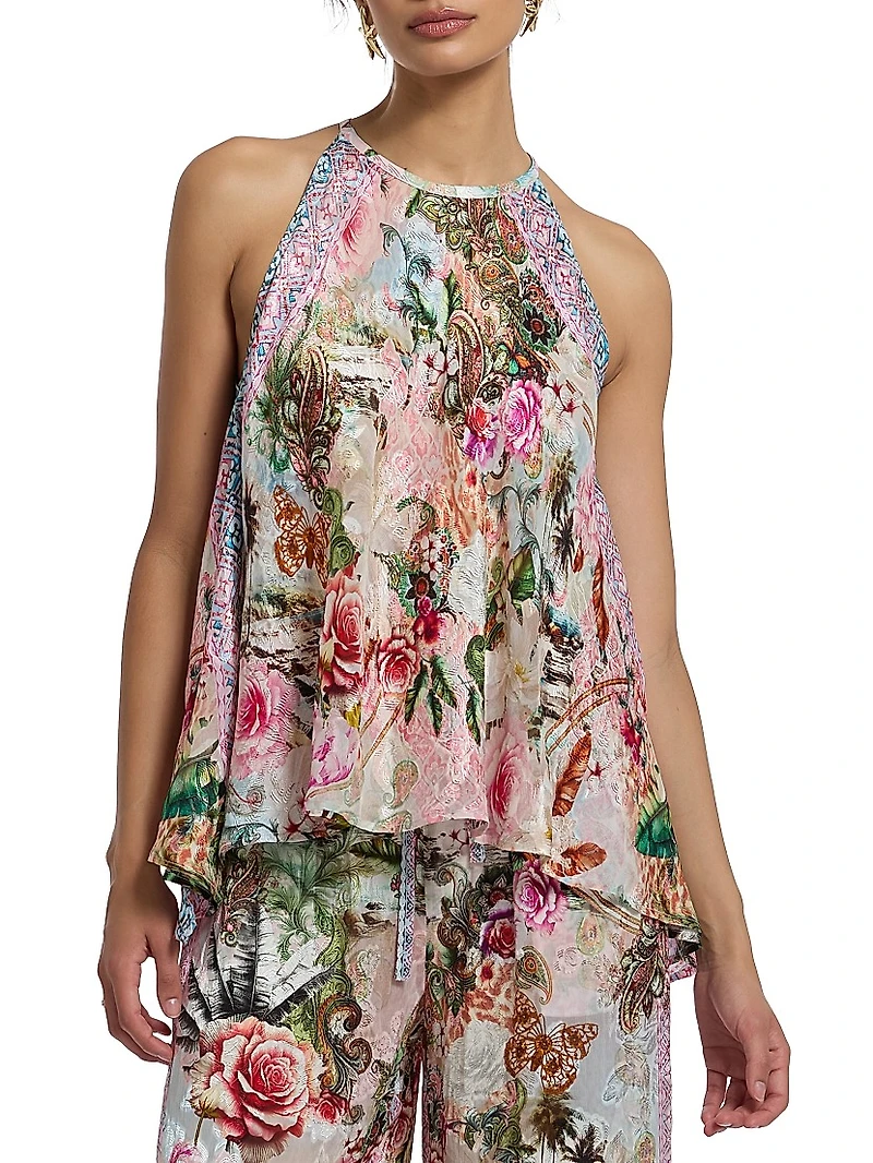 Pippa Printed Silk Top