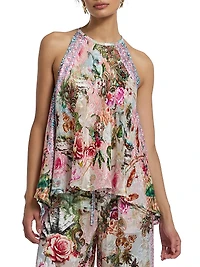 Pippa Printed Silk Top