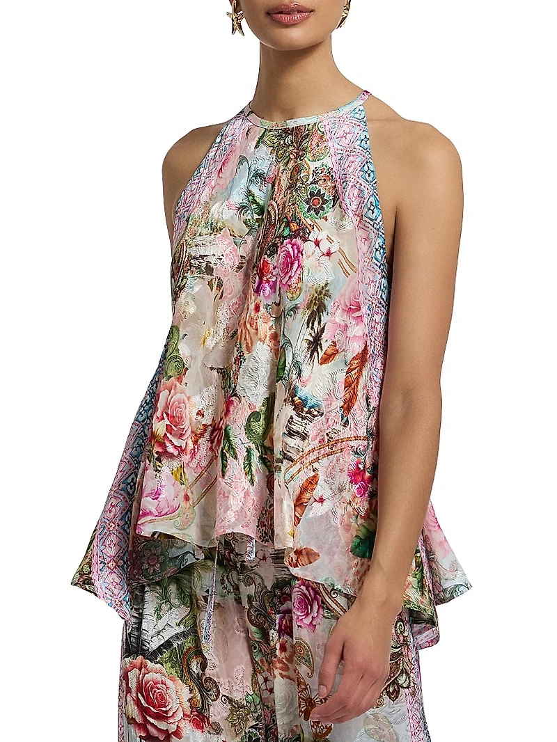 Pippa Printed Silk Top