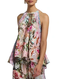 Pippa Printed Silk Top