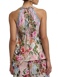 Pippa Printed Silk Top