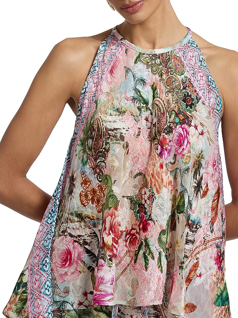 Pippa Printed Silk Top