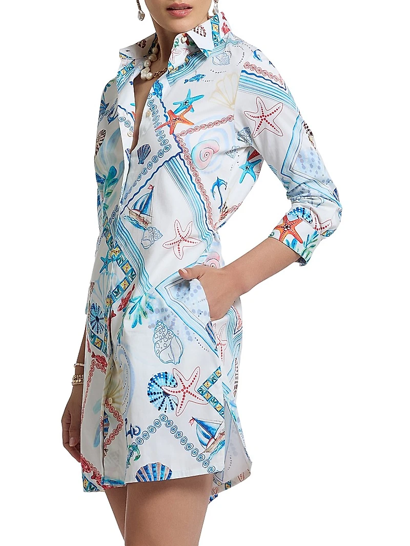 Haven Nautical Print Shirtdress