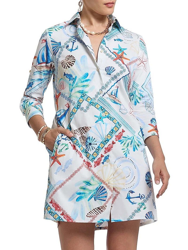 Haven Nautical Print Shirtdress