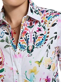 Priscilla Paisley Button-Front Shirt