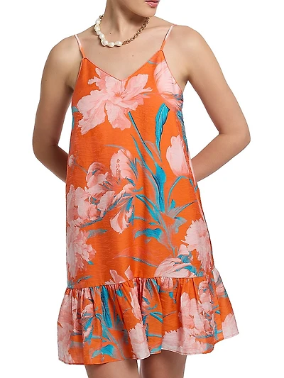 Lucy Tropical Ruffle Dress
