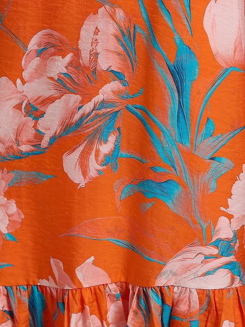 Lucy Tropical Ruffle Dress
