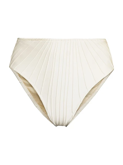 Alice High-Rise Pleated Bikini Bottom