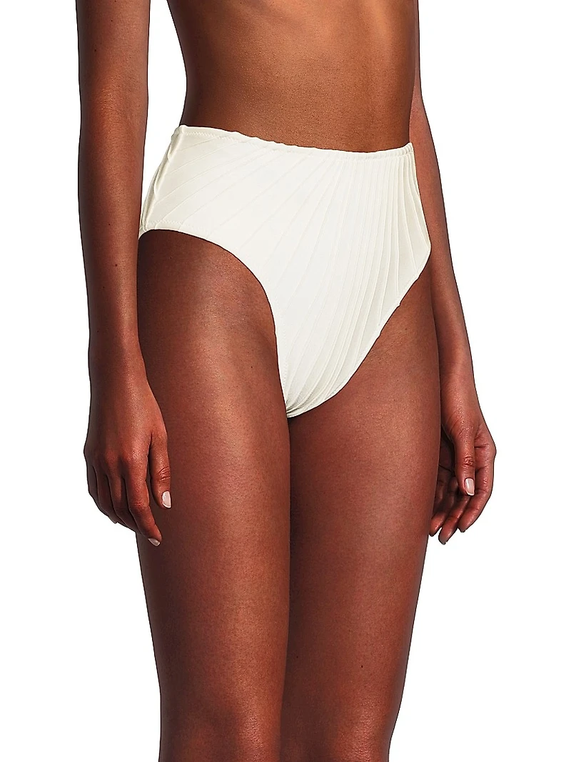 Alice High-Rise Pleated Bikini Bottom