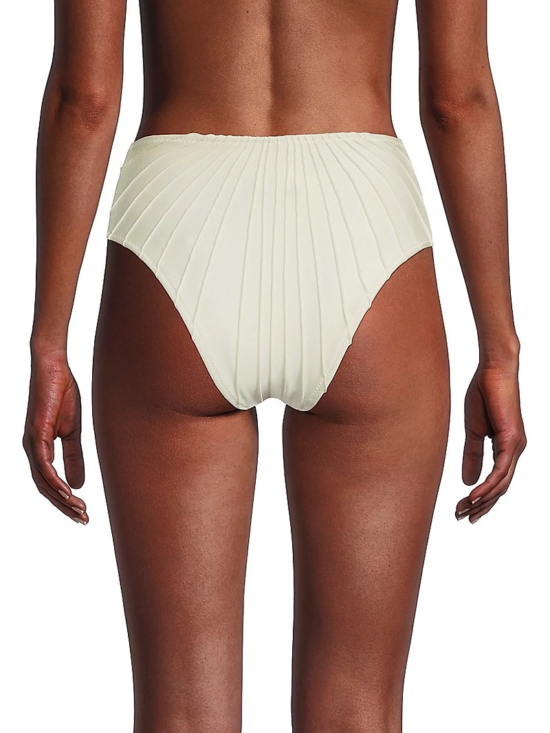 Alice High-Rise Pleated Bikini Bottom