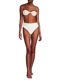 Alice High-Rise Pleated Bikini Bottom