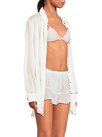 Jonas Button-Front Cover-Up Shirt