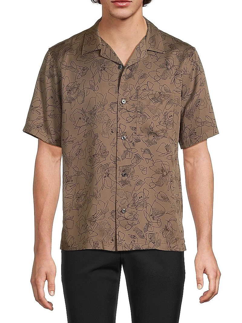 Noll Floral Outline Camp Shirt