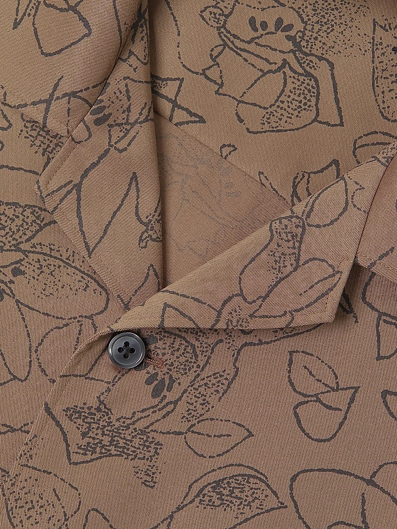 Noll Floral Outline Camp Shirt