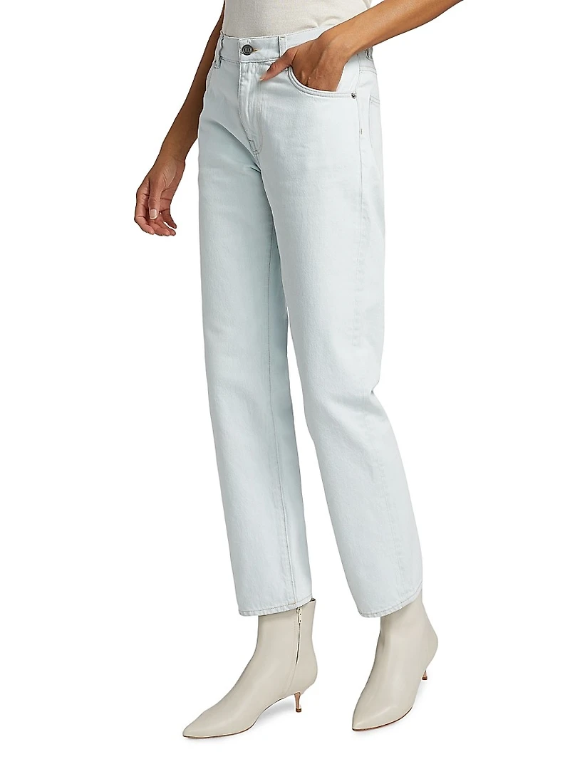 Mid-Rise Straight Jeans