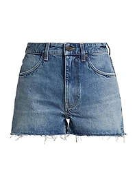 Raw-Edge Jean Shorts