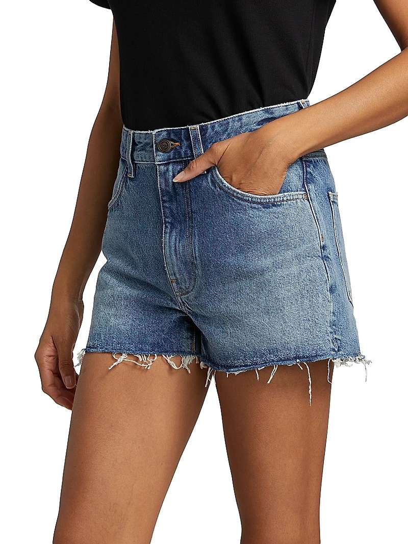 Raw-Edge Jean Shorts